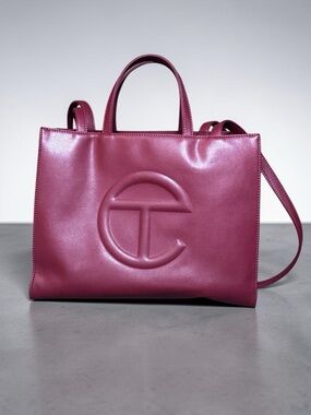 Telfar Medium Shopper Tote in Oxblood Faux Leather